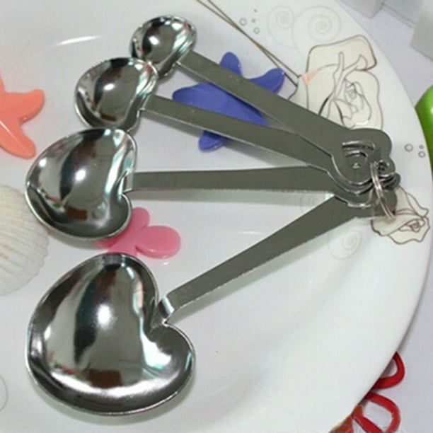 Cute One Set of Four Sweet Heart Shaped Measuring Spoons Wedding Favors TDUKPTLD